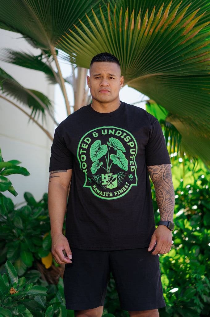 ROOTED GREEN T-SHIRT Shirts Hawaii's Finest MEDIUM 