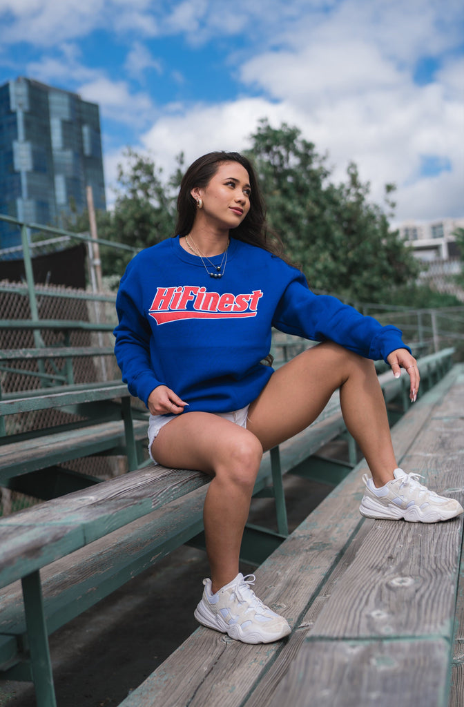 ROYAL BLUE & RED HI FINEST CREW NECK SWEATER Jacket Hawaii's Finest 