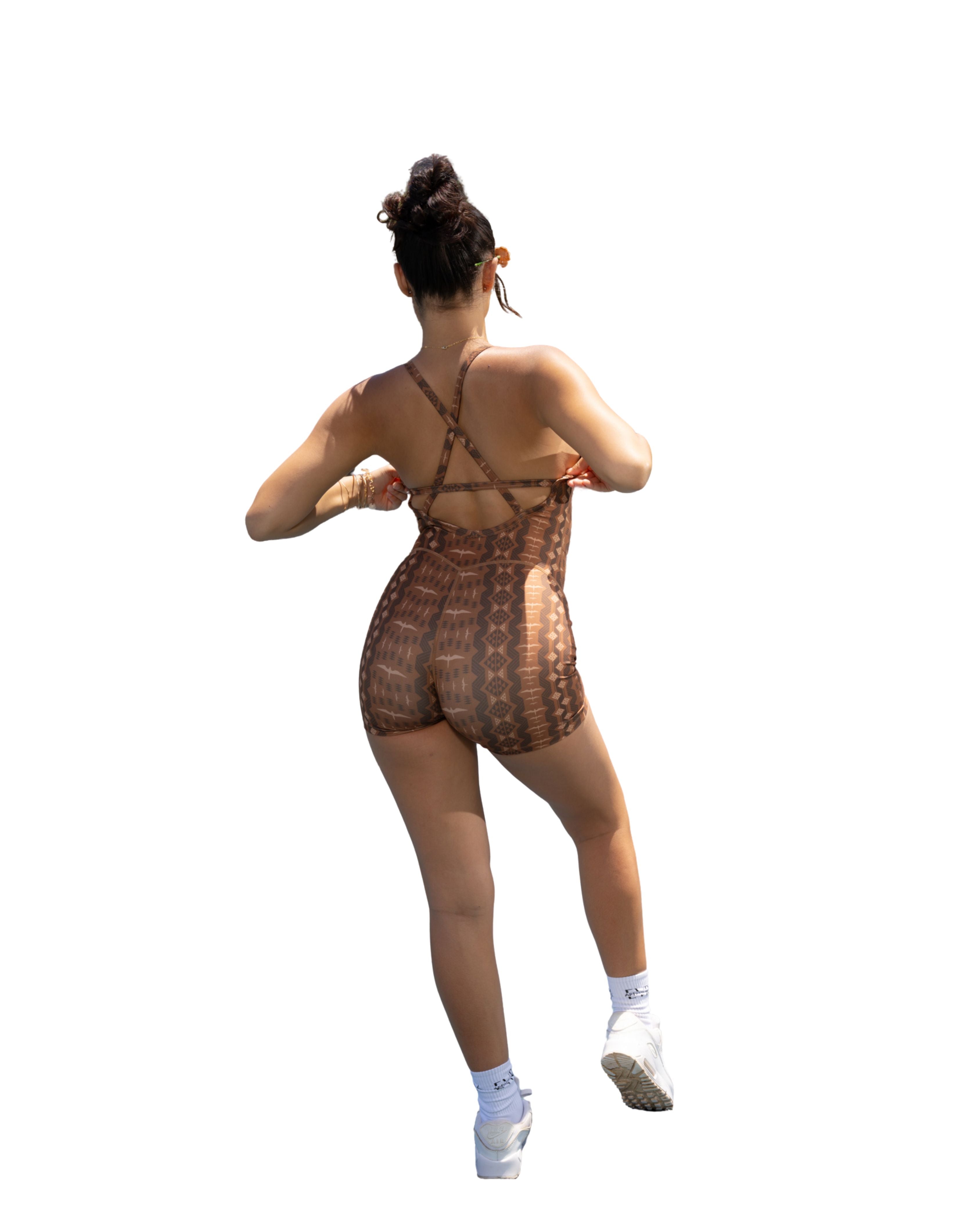 RUST PATTERN ACTIVE ROMPER Activewear Hawaii's Finest 