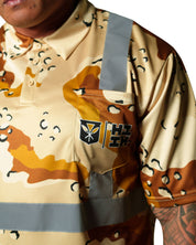 SAFETY DESERT CAMO GOLF SHIRT Jersey Hawaii's Finest 