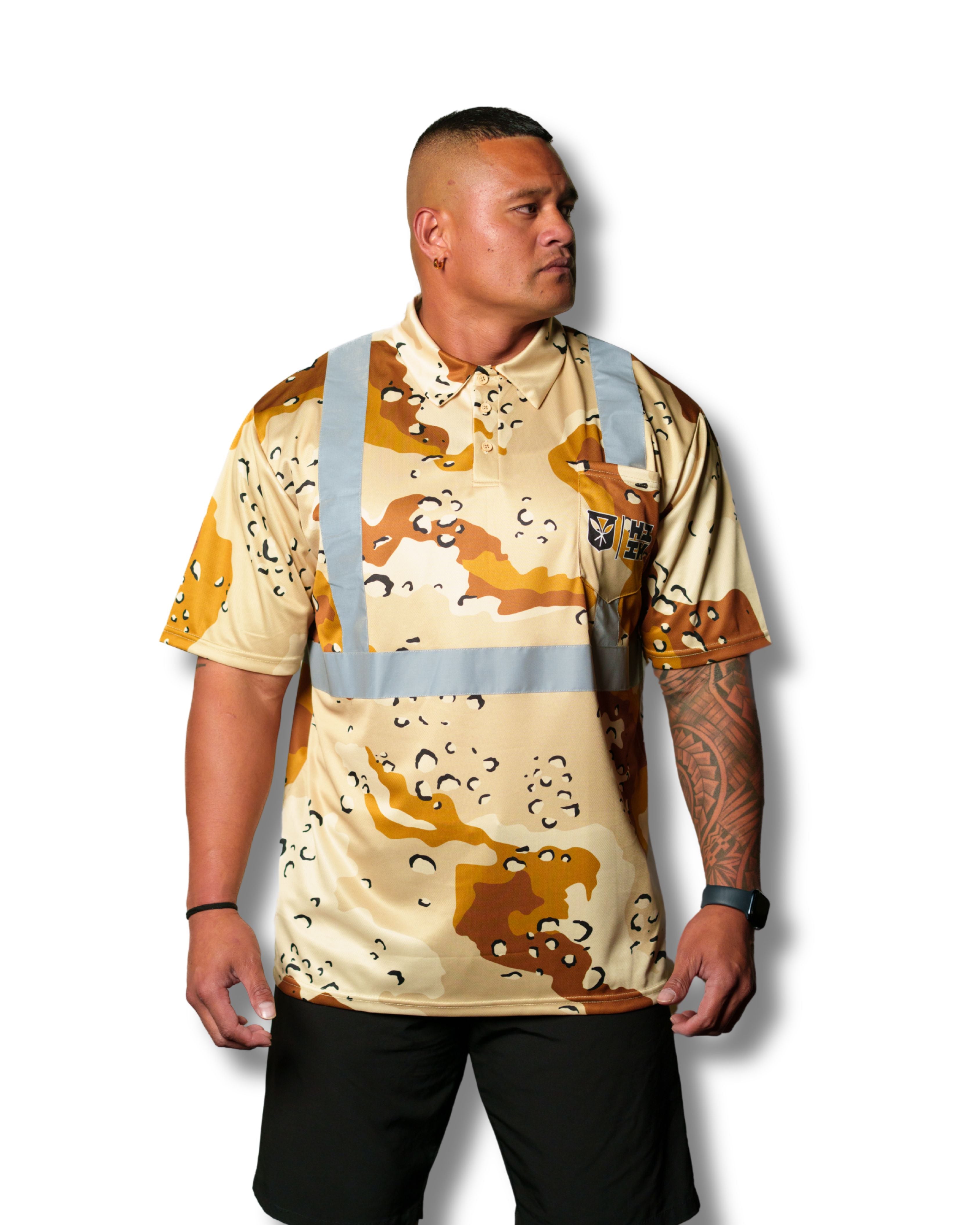 SAFETY DESERT CAMO GOLF SHIRT Jersey Hawaii's Finest 