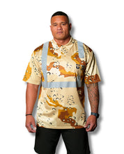 SAFETY DESERT CAMO GOLF SHIRT Jersey Hawaii's Finest SMALL 