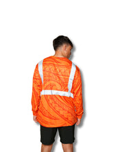 SAFETY ORANGE TRIBAL DRI-FIT LONGSLEEVE Jacket Hawaii's Finest 