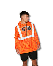 SAFETY ORANGE TRIBAL DRI-FIT LONGSLEEVE W/HOOD Jacket Hawaii's Finest 