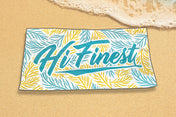SCRIPT MINT & TEAL PALMS TOWEL Utility Hawaii's Finest 