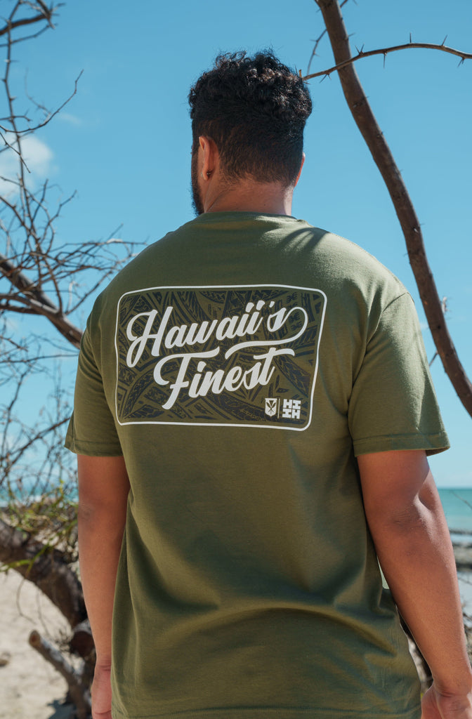 SCRIPT TRIBAL MILITARY T-SHIRT Shirts Hawaii's Finest 