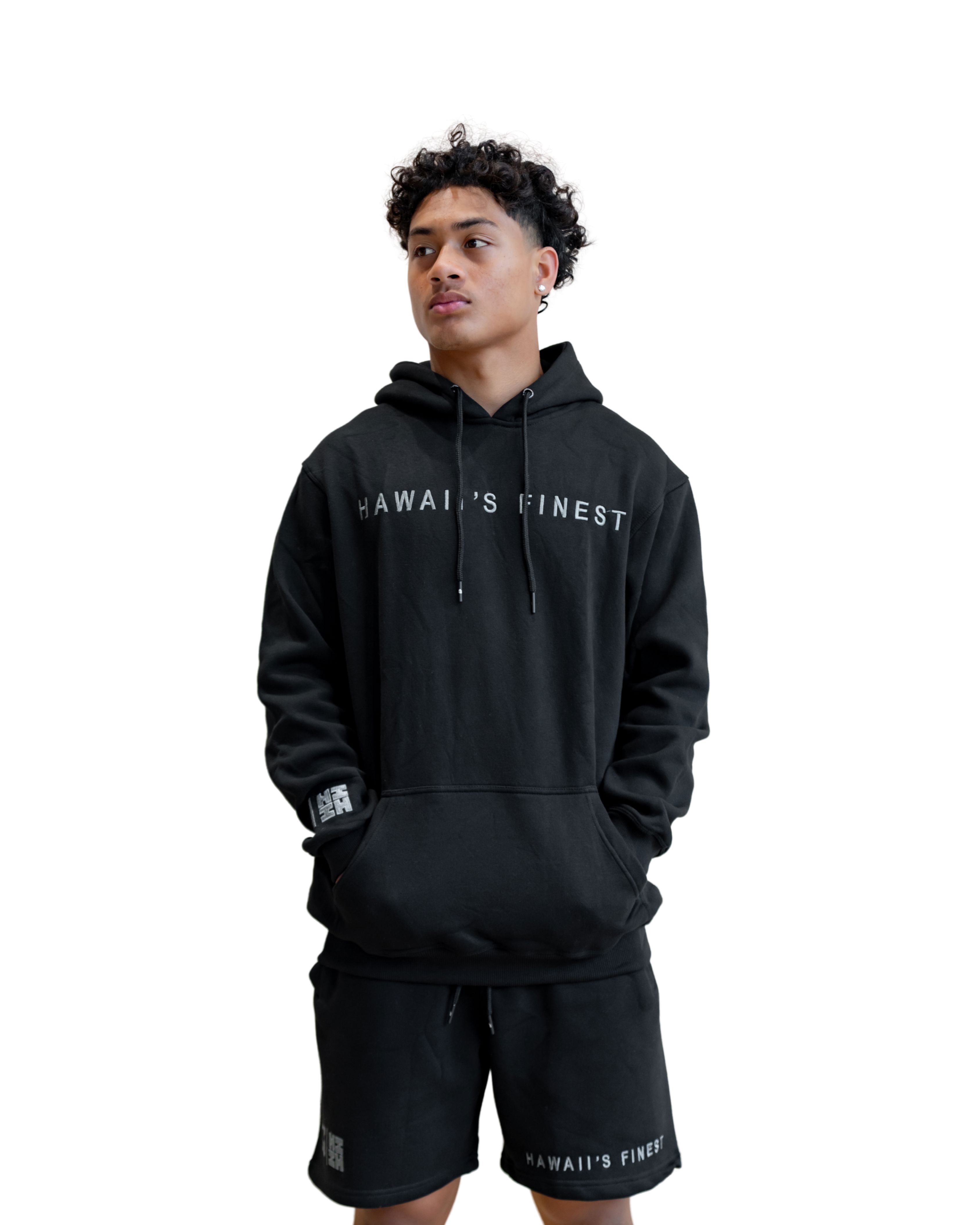 SIMPLE BLACK & GRAY HOODIE Jacket Hawaii's Finest 