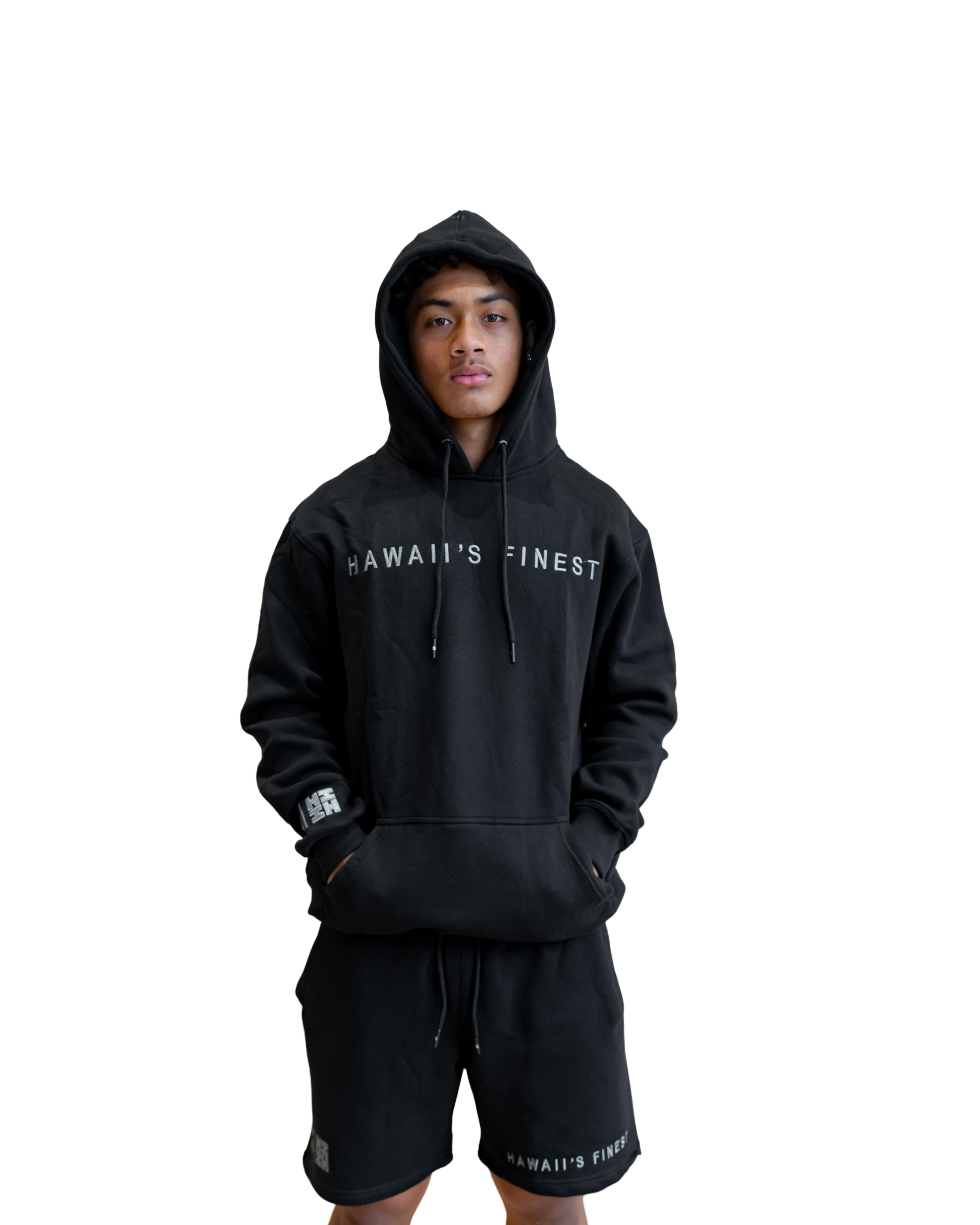 SIMPLE BLACK & GRAY HOODIE Jacket Hawaii's Finest 