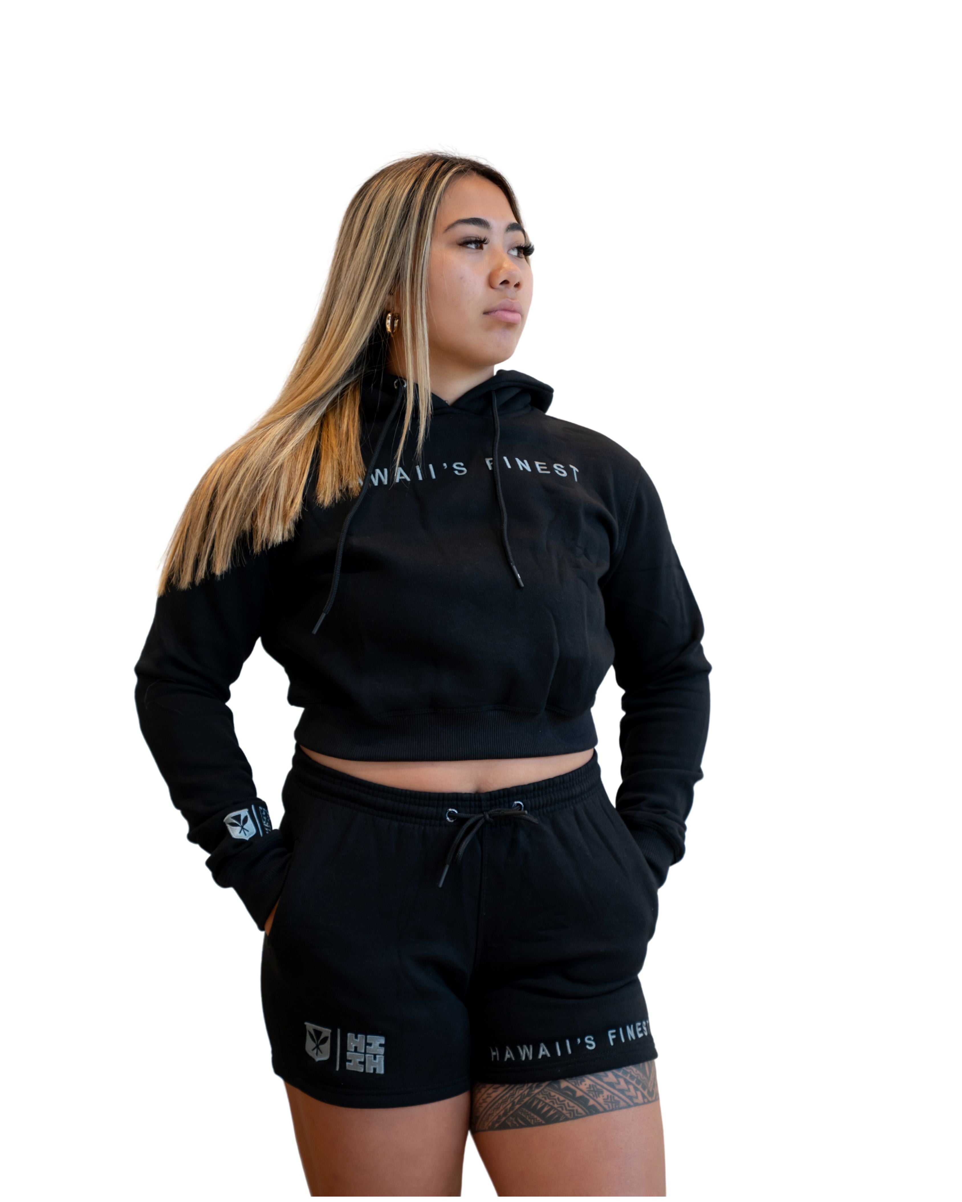 SIMPLE BLACK & GRAY WOMEN'S SHORTS Shorts Hawaii's Finest X-SMALL 