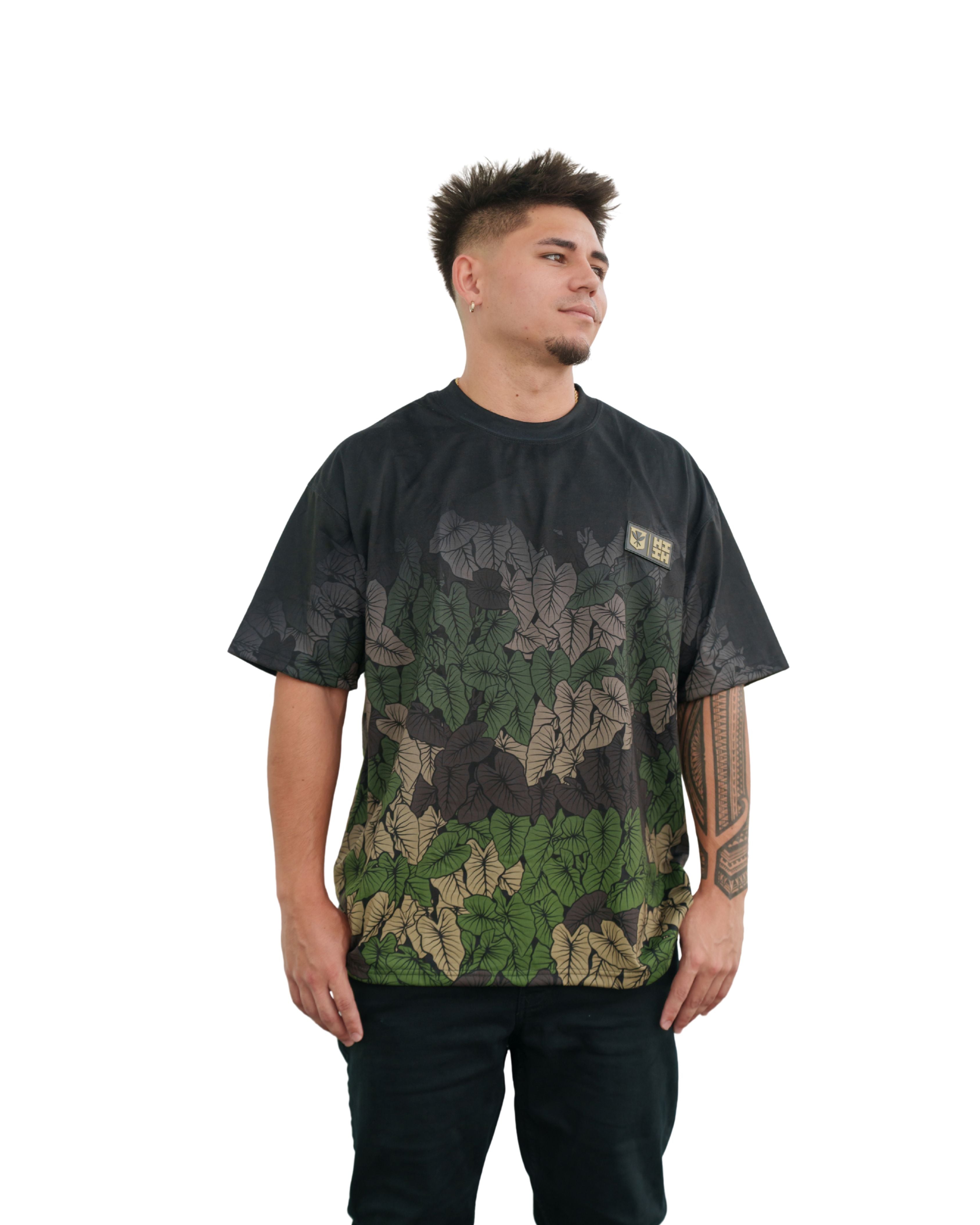 SIMPLE LOGO BLACK & OLIVE KALO TEE Shirts Hawaii's Finest SMALL 