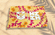 SIMPLE LOGO YELLOW & PINK FLORAL PAREO Utility Hawaii's Finest 