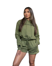 SIMPLE MILITARY & BLACK WOMEN'S CROP HOODIE Jacket Hawaii's Finest X-SMALL 