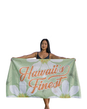 SOFT GREEN FLORAL TOWEL Utility Hawaii's Finest 