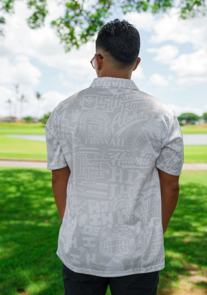 SOFT TAN STICKERBOMB GOLF SHIRT Jersey Hawaii's Finest 