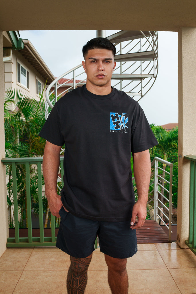 SPLIT BLOCK BLUE T-SHIRT Shirts Hawaii's Finest MEDIUM 