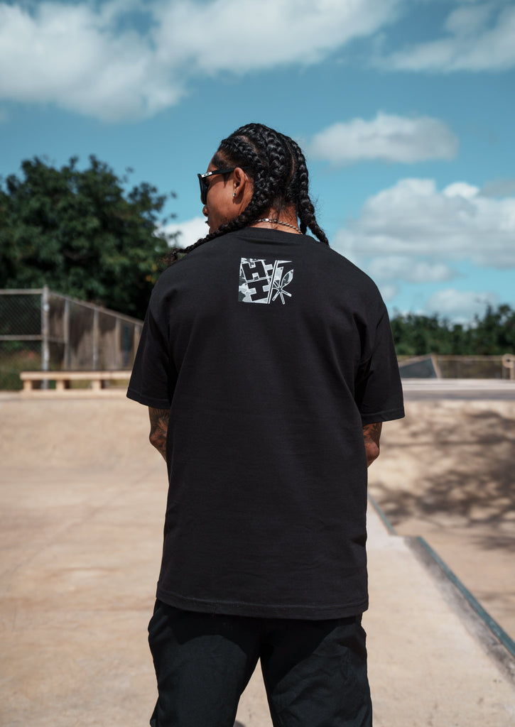 SPLIT BLOCK CAMO BLACK T-SHIRT Shirts Hawaii's Finest 