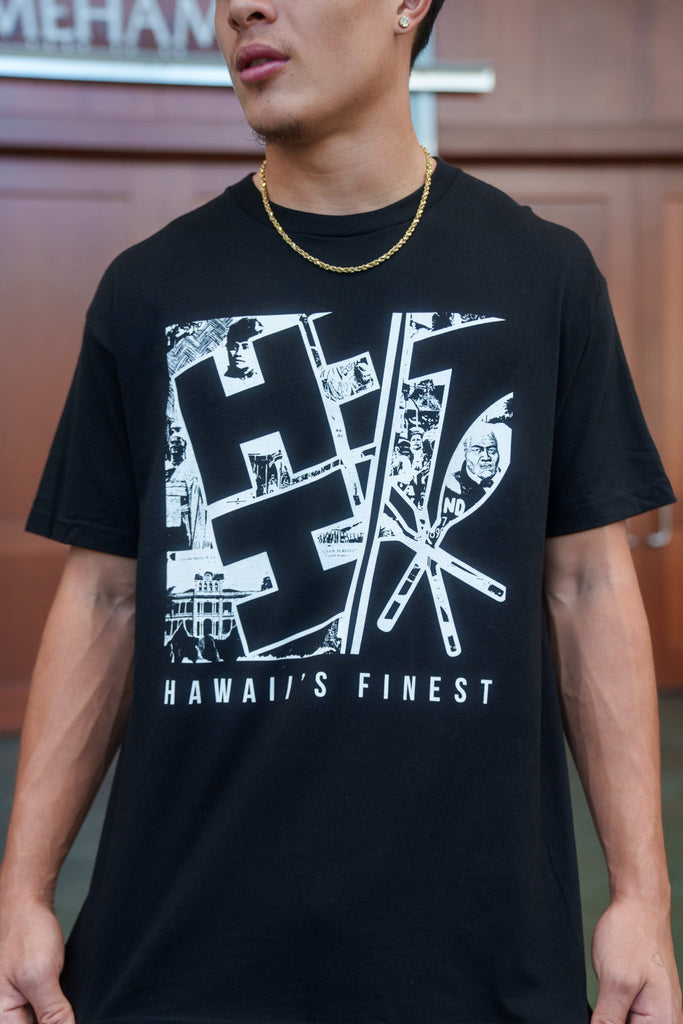 SPLIT BLOCK COLLAGE WHITE T-SHIRT Shirts Hawaii's Finest 