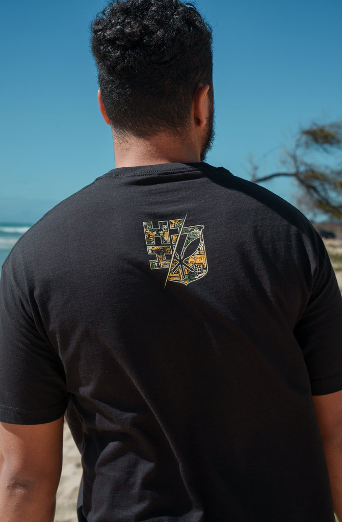 SPLIT CAMO BOMB ORANGE T-SHIRT Shirts Hawaii's Finest 
