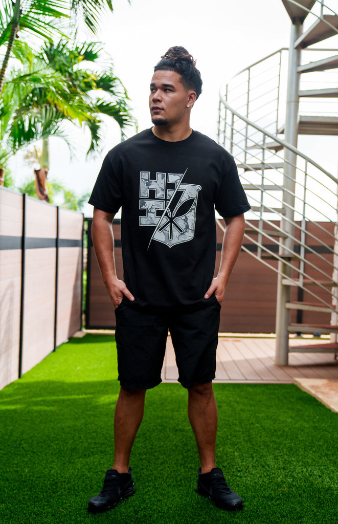 SPLIT DESERT STORM GRAYSCALE T-SHIRT Shirts Hawaii's Finest MEDIUM 