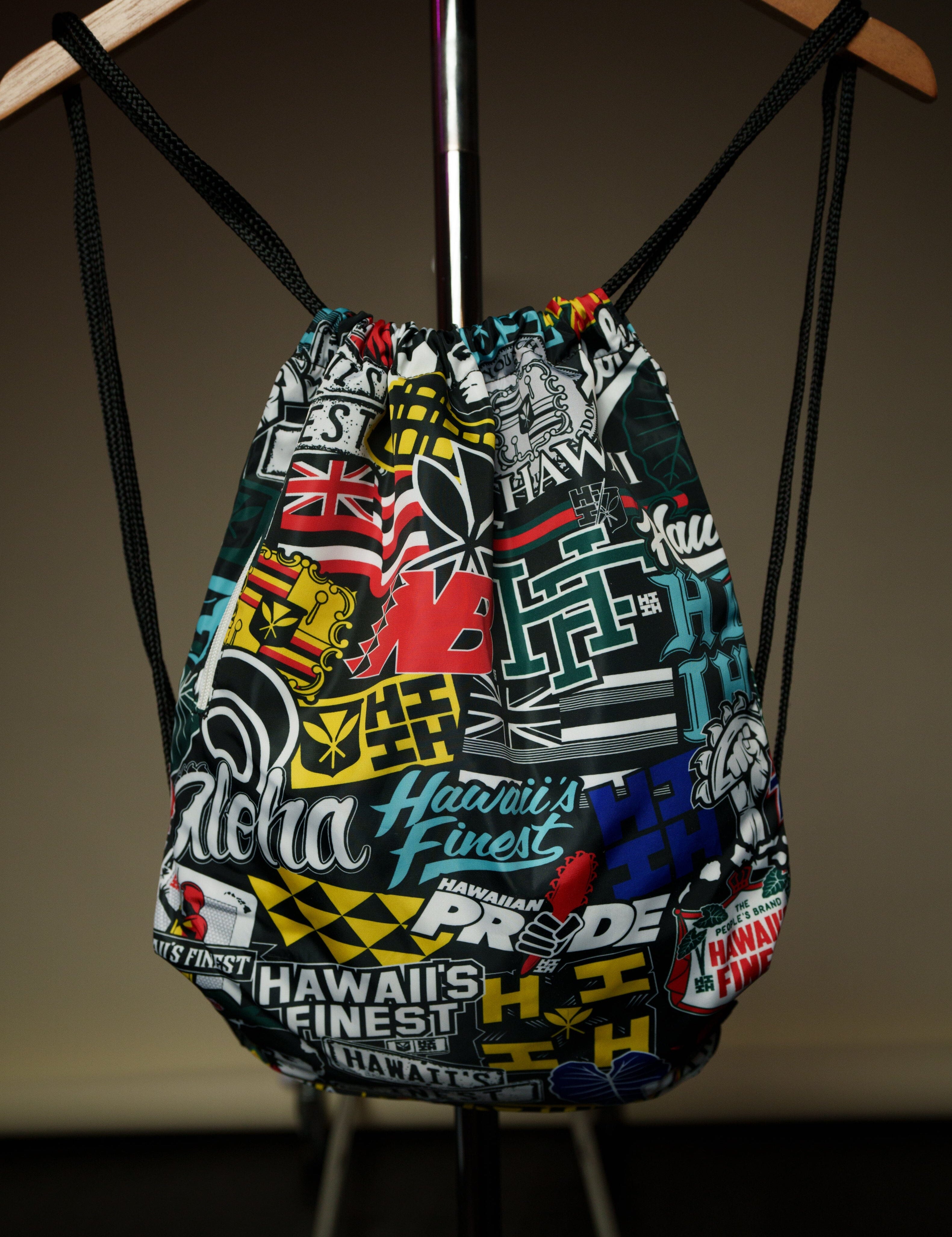 STICKERBOMB DRAWSTRING Bags Hawaii's Finest 