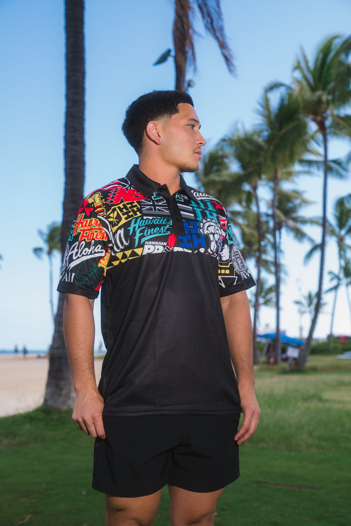 STICKERBOMB GOLF SHIRT Jersey Hawaii's Finest X-SMALL 