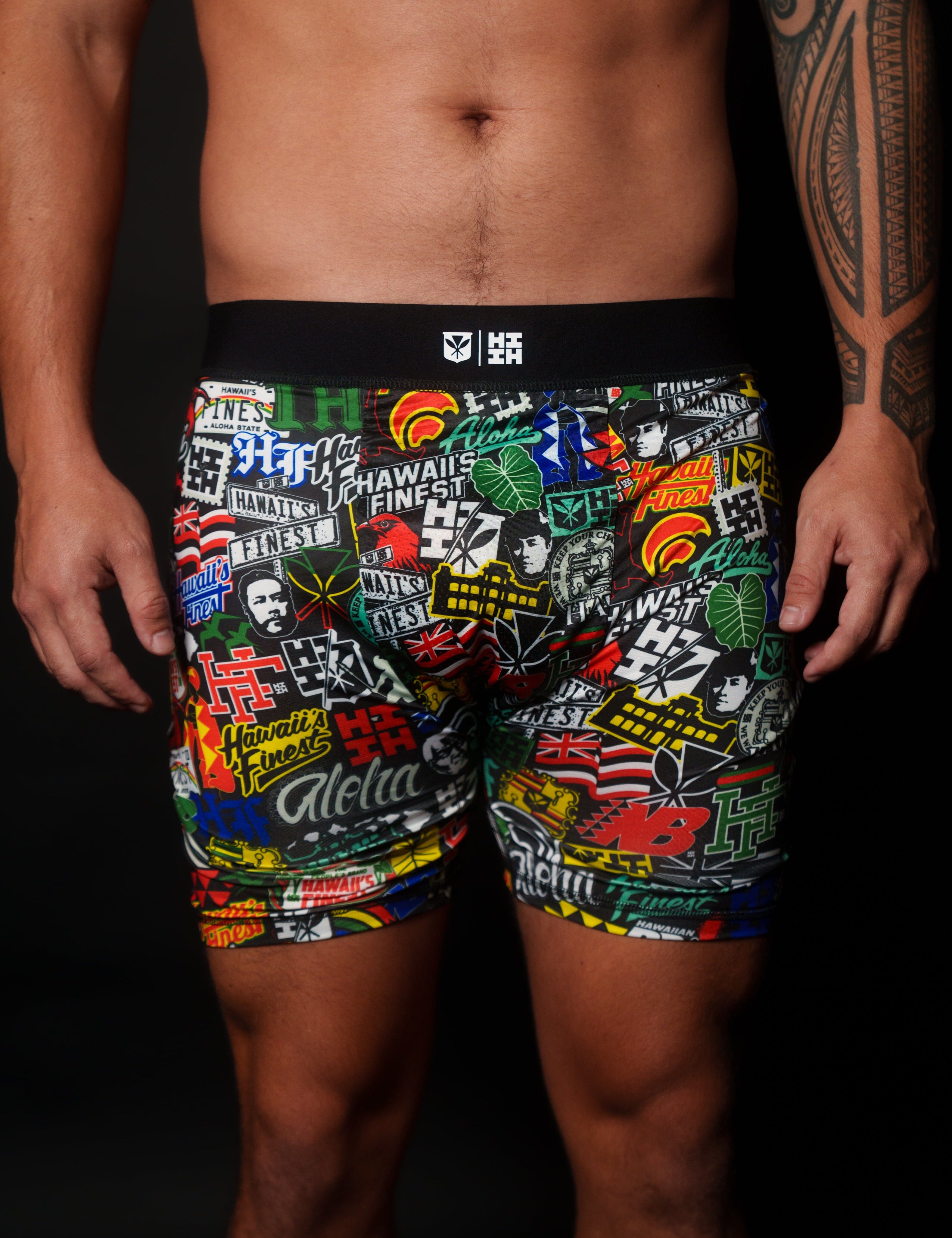 STICKERBOMB MEN'S BOXERS Shorts Hawaii's Finest 