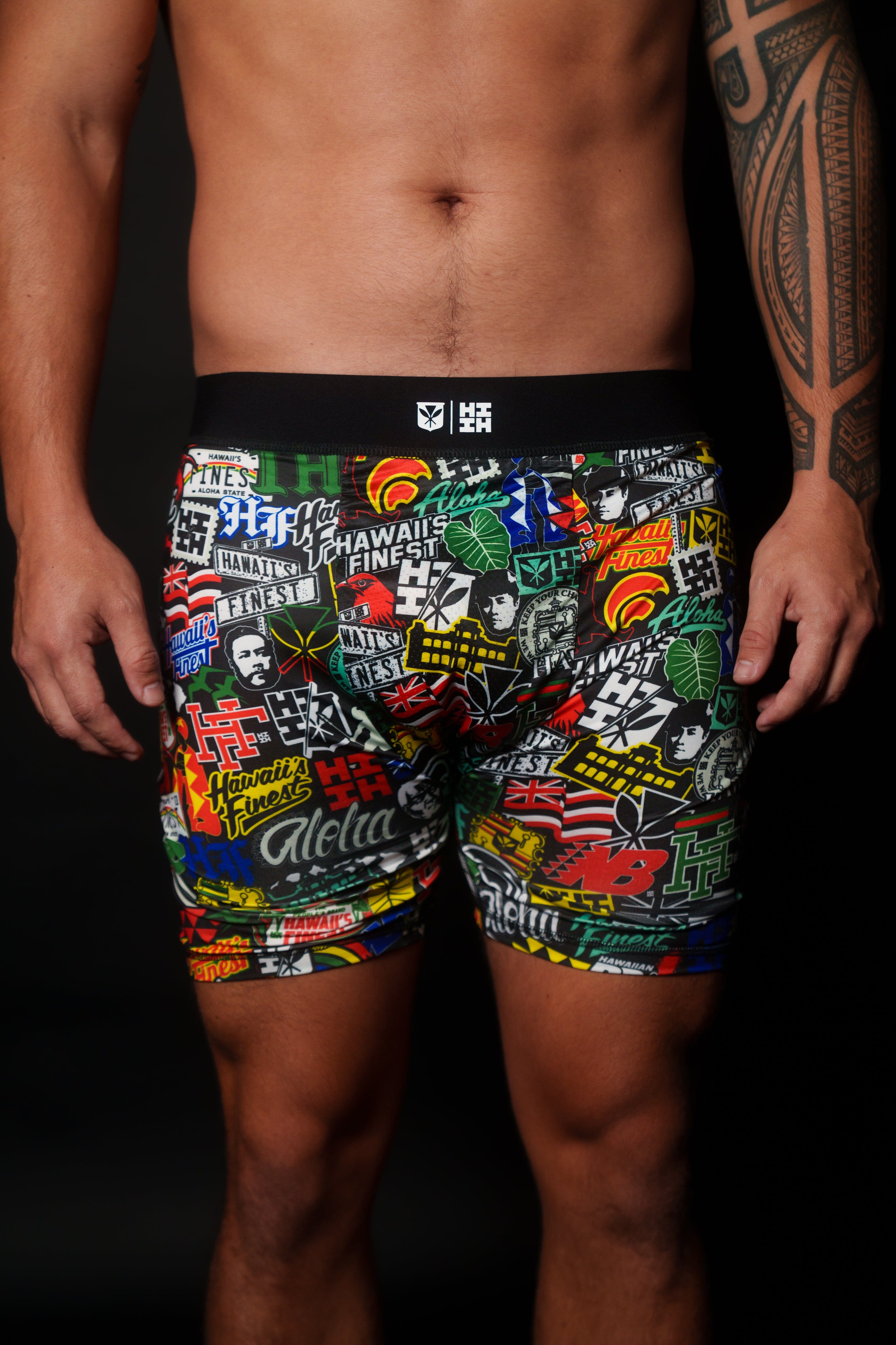 STICKERBOMB MEN'S BOXERS Shorts Hawaii's Finest 