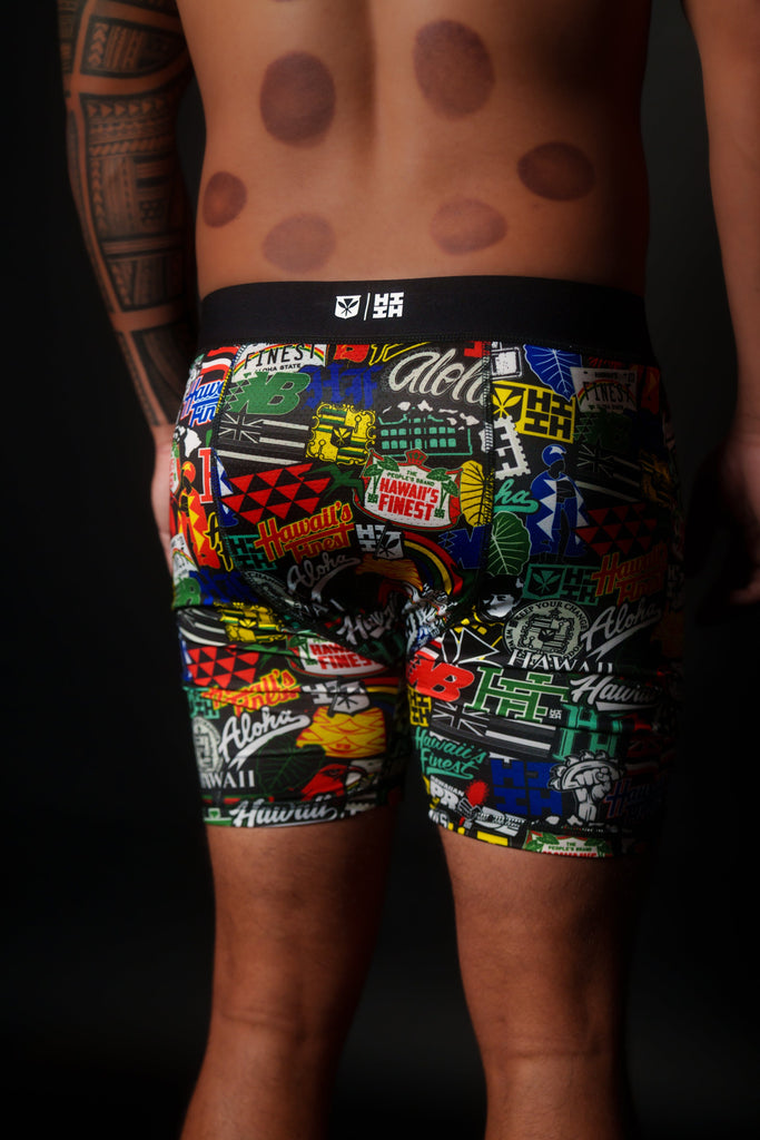 STICKERBOMB MEN'S BOXERS Shorts Hawaii's Finest 