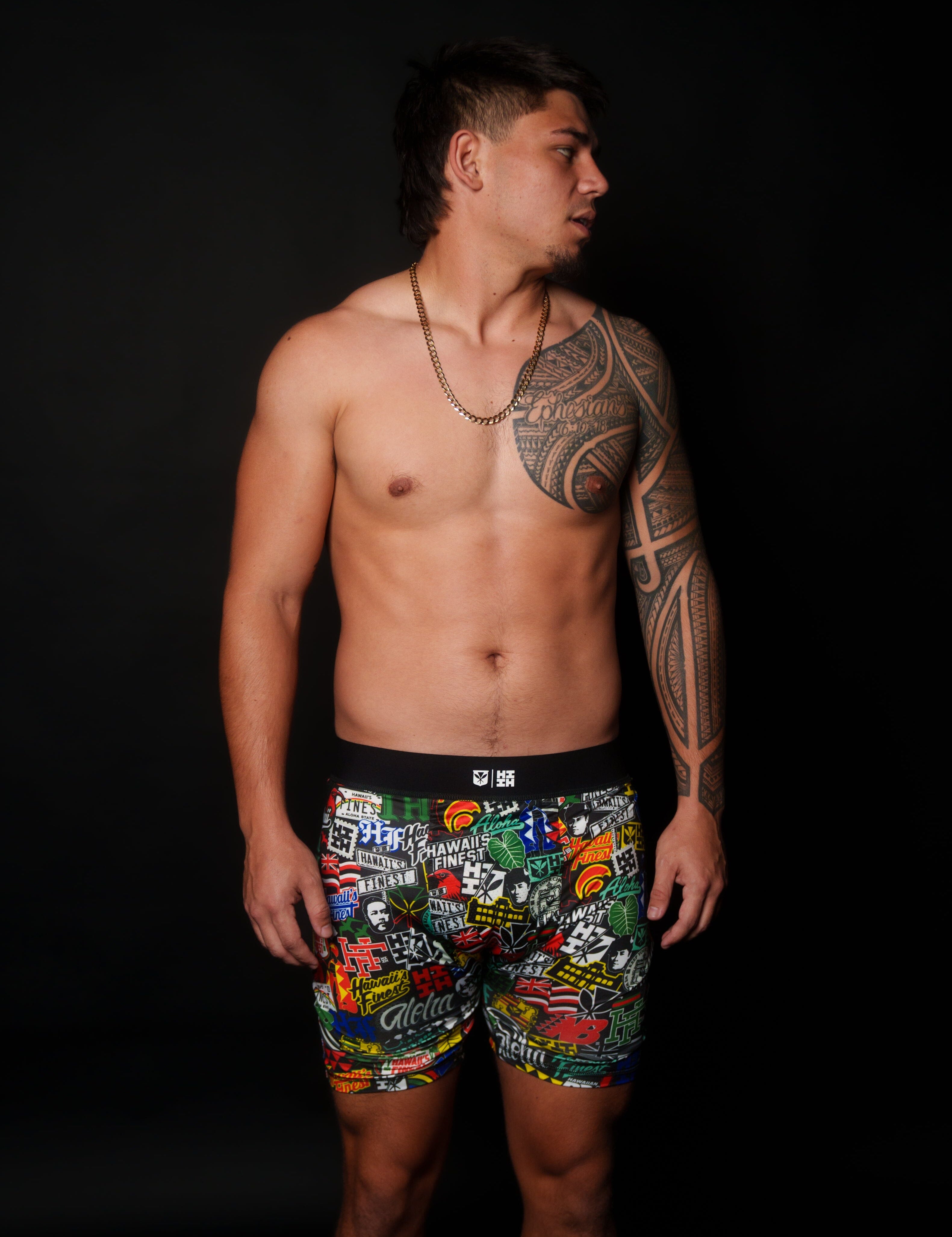 STICKERBOMB MEN'S BOXERS Shorts Hawaii's Finest X-SMALL 