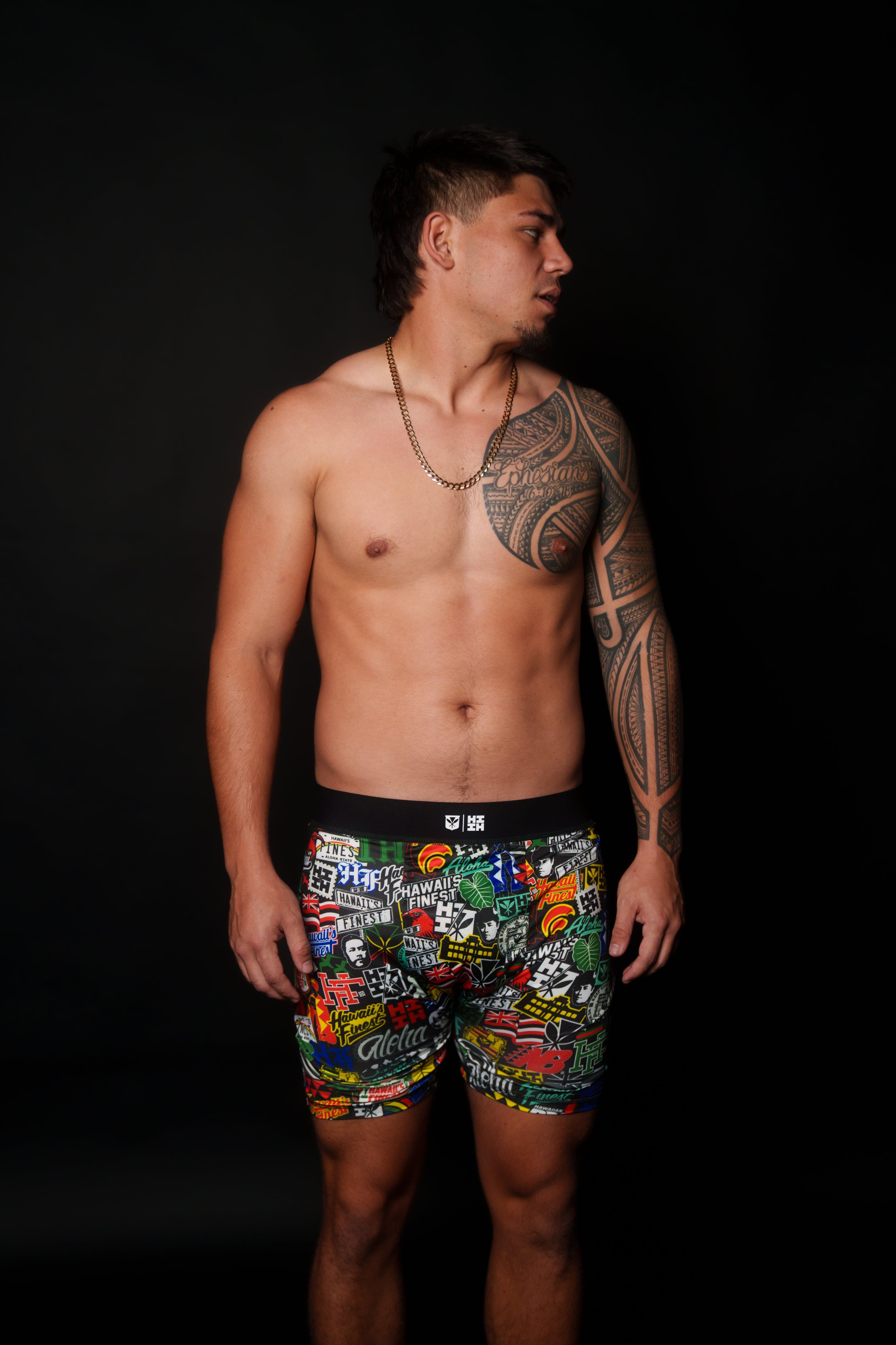 STICKERBOMB MEN'S BOXERS Shorts Hawaii's Finest X-SMALL 