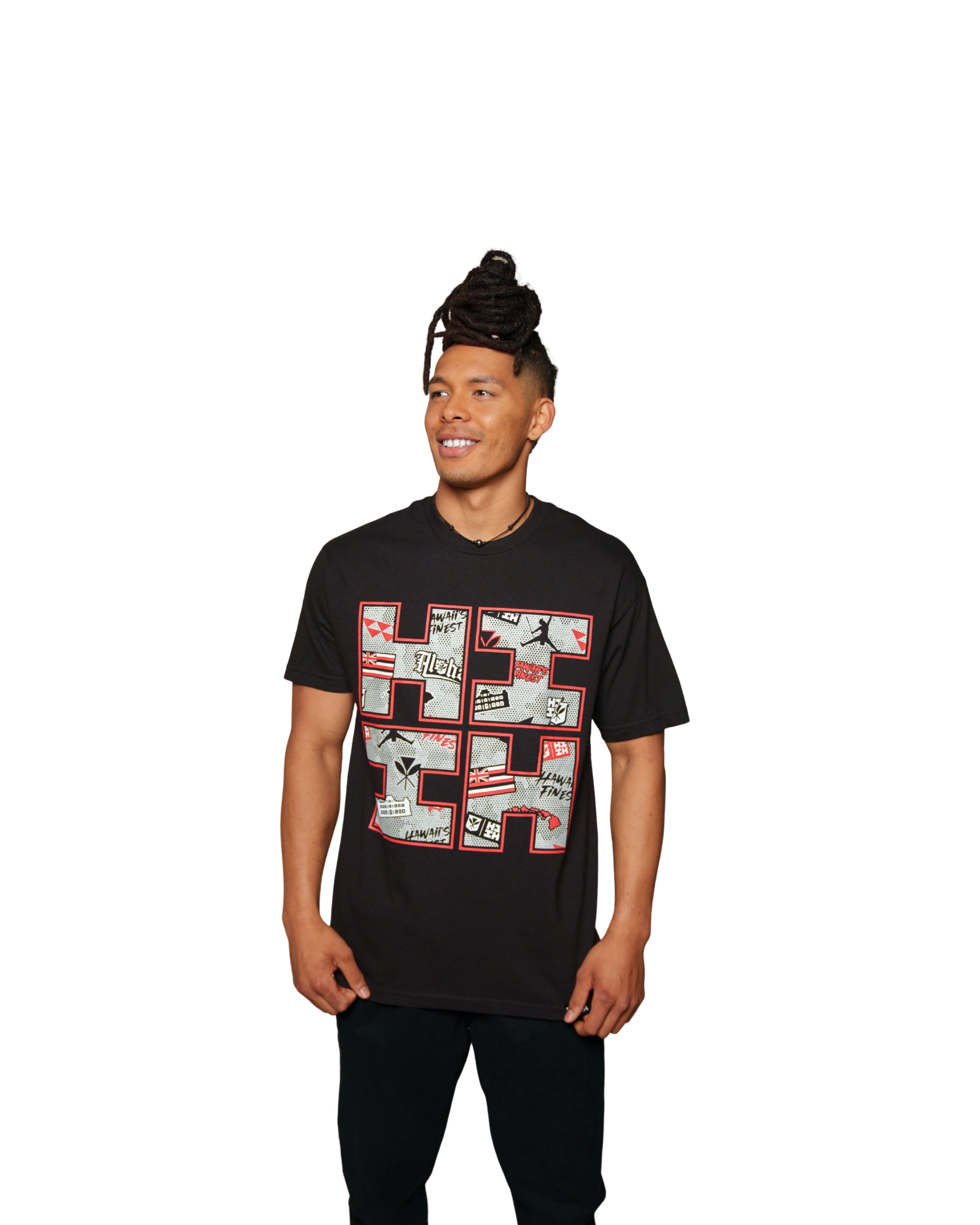 STREET COLLAGE LOGO RED T-SHIRT Shirts Hawaii's Finest 
