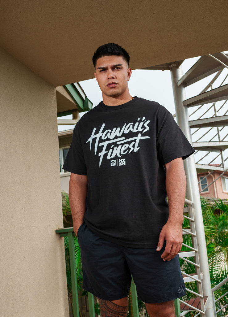 STREET SCRIPT BW T-SHIRT Shirts Hawaii's Finest MEDIUM 
