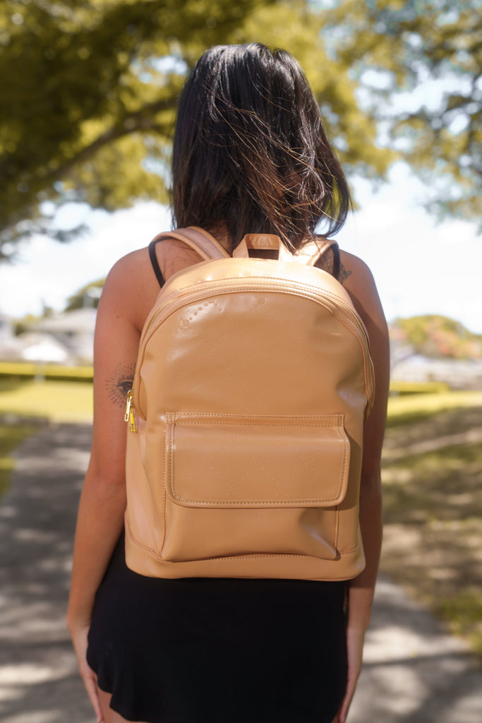 TAN MINI LOGO BACKPACK Bags Hawaii's Finest 