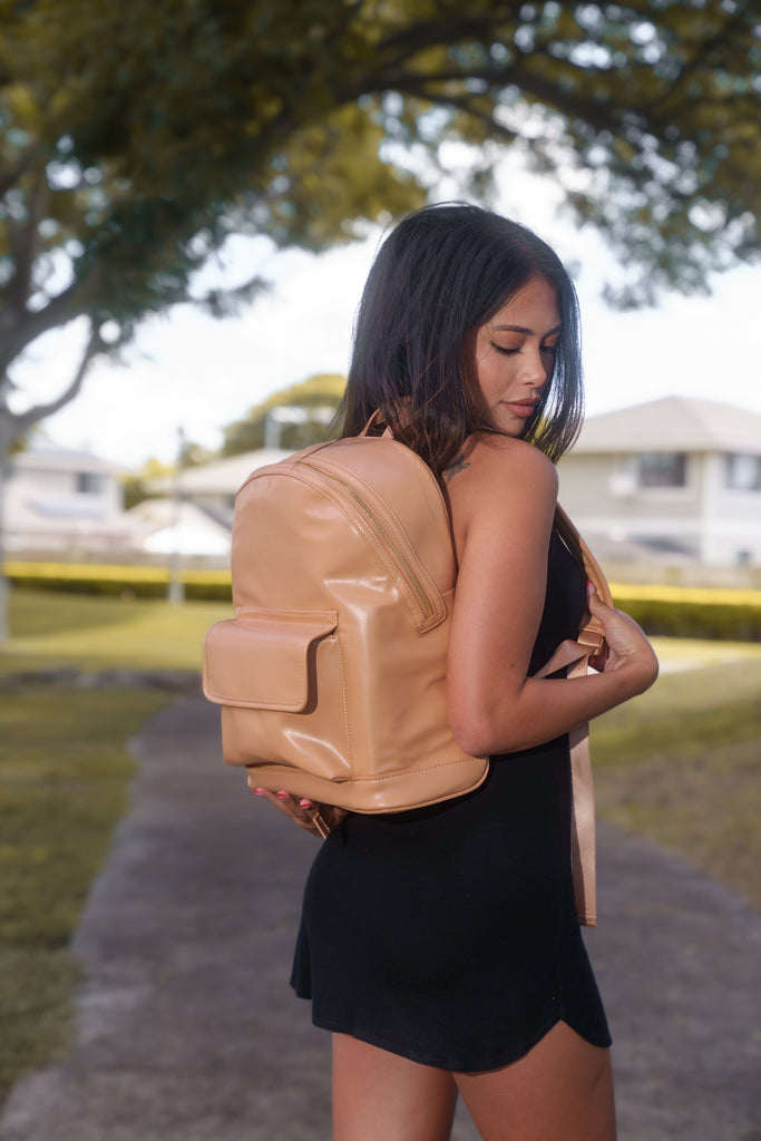 TAN MINI LOGO BACKPACK Bags Hawaii's Finest 