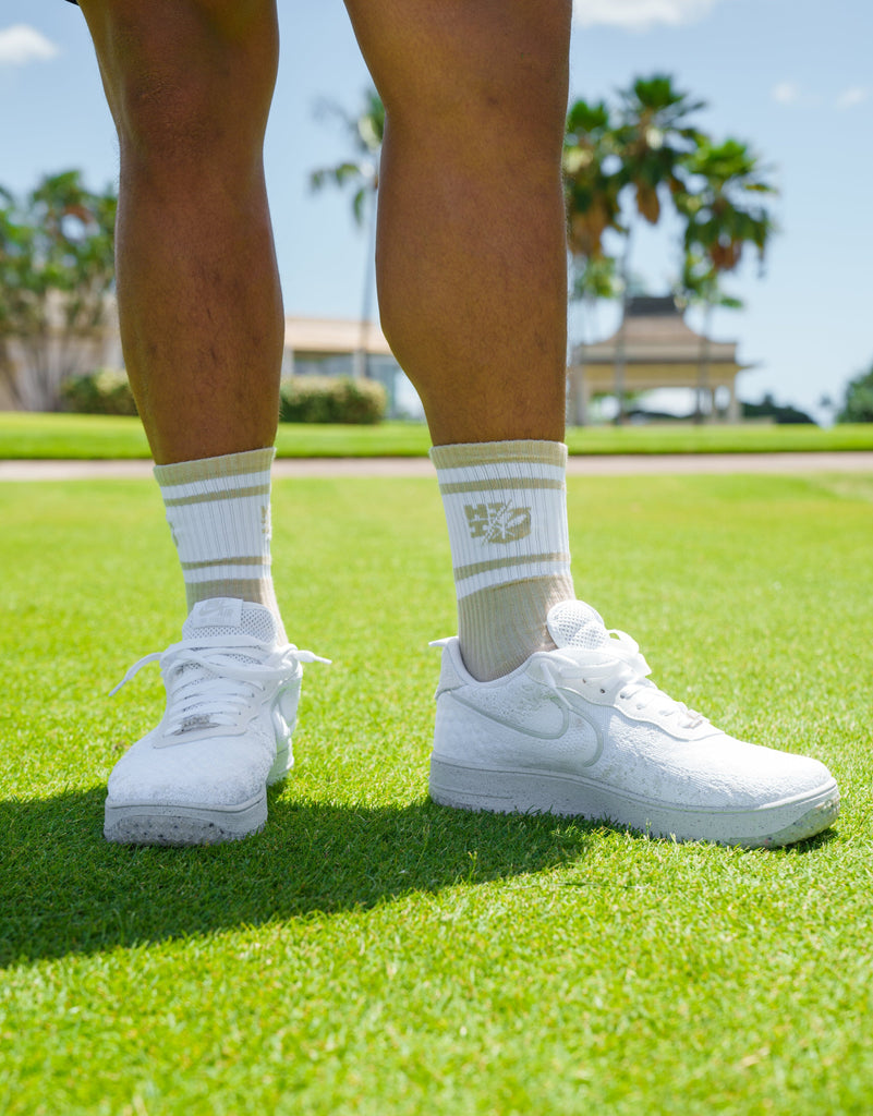 TAN SPLIT LOGO SOCKS Socks Hawaii's Finest 