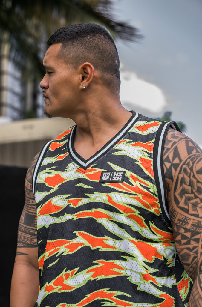 TIGER SAFETY CAMO MINI COLLECTION BASKETBALL JERSEY Jersey Hawaii's Finest 