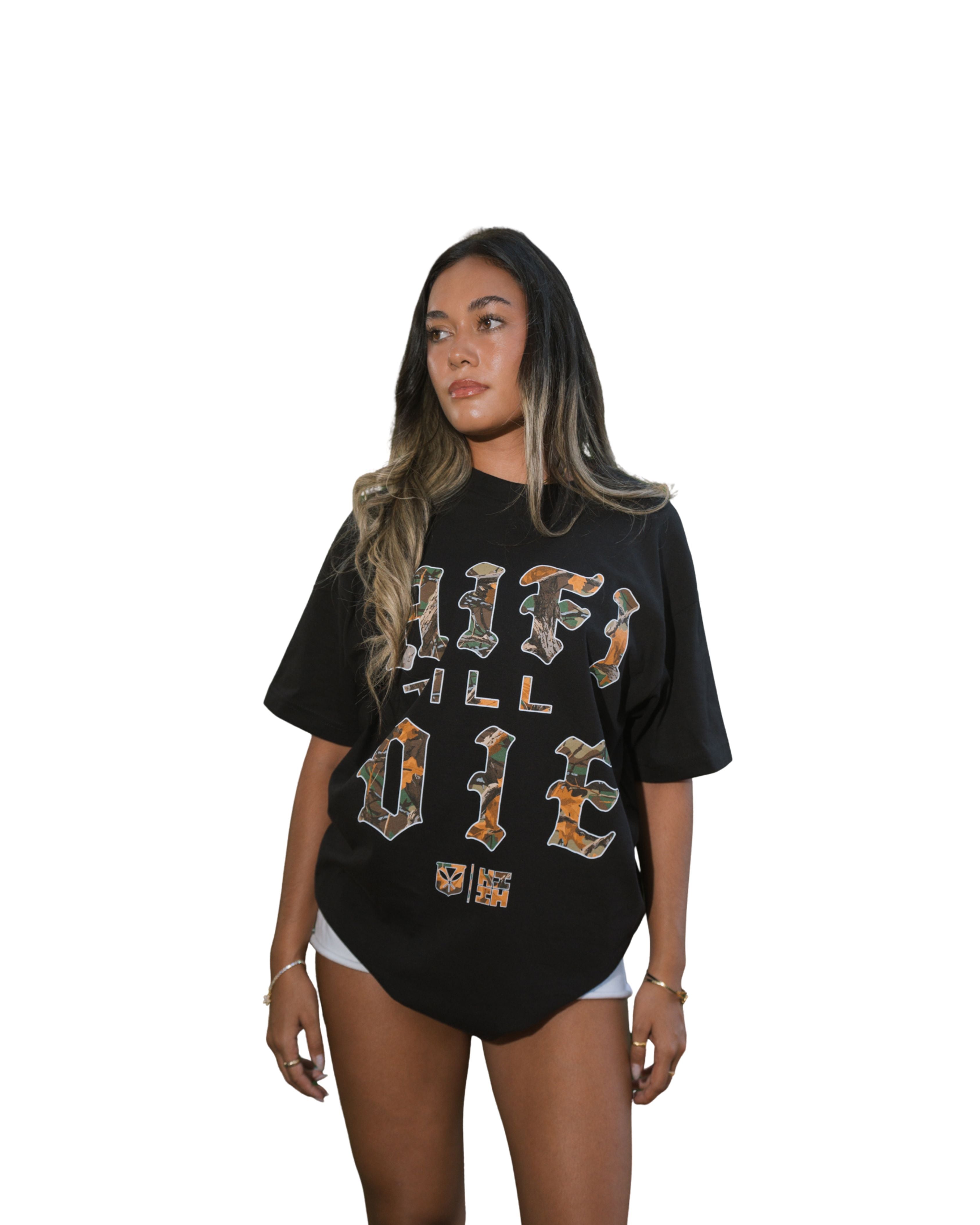 TILL I DIE GREEN T-SHIRT Shirts Hawaii's Finest MEDIUM 