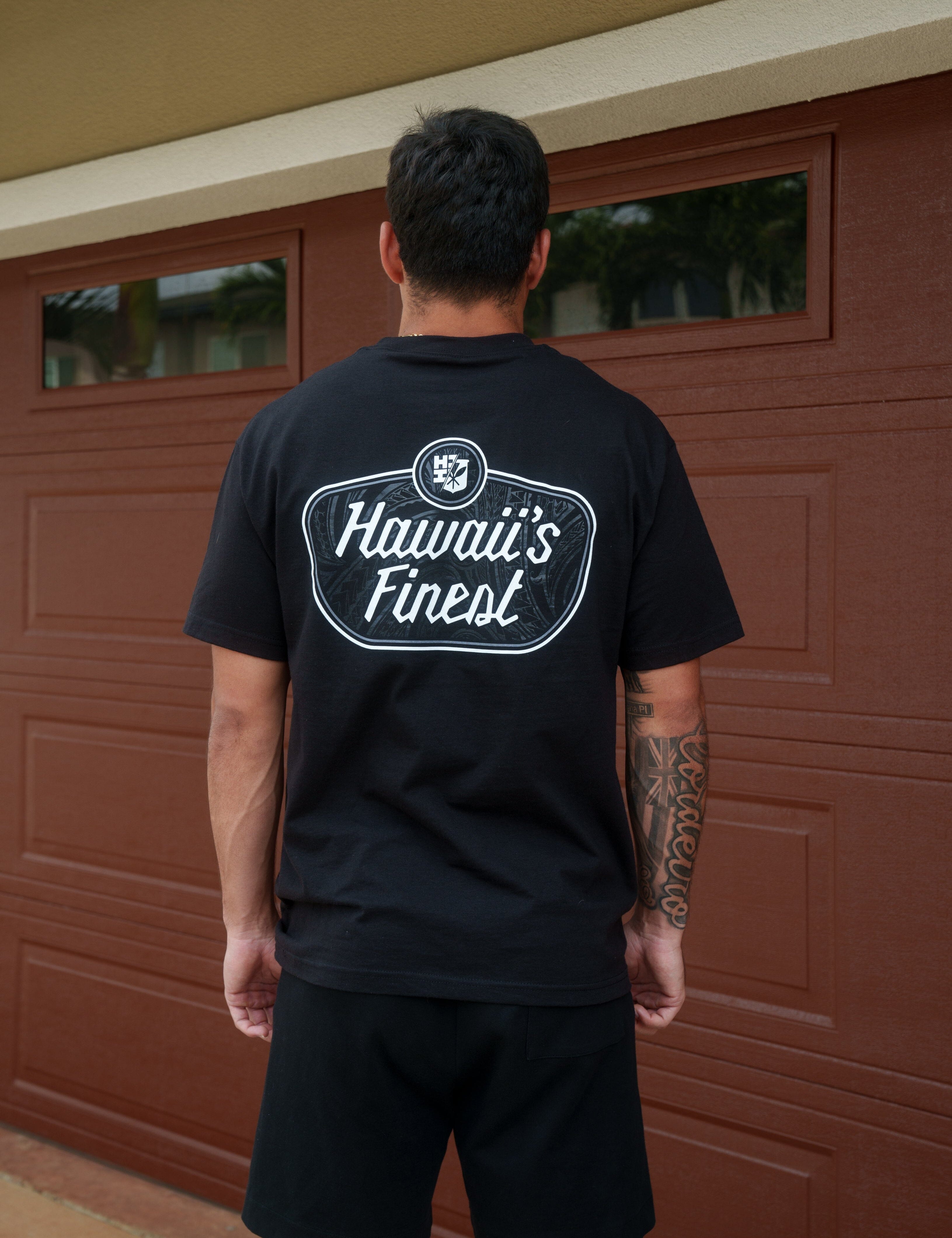 TRIBAL SIGN BW T-SHIRT Shirts Hawaii's Finest MEDIUM 