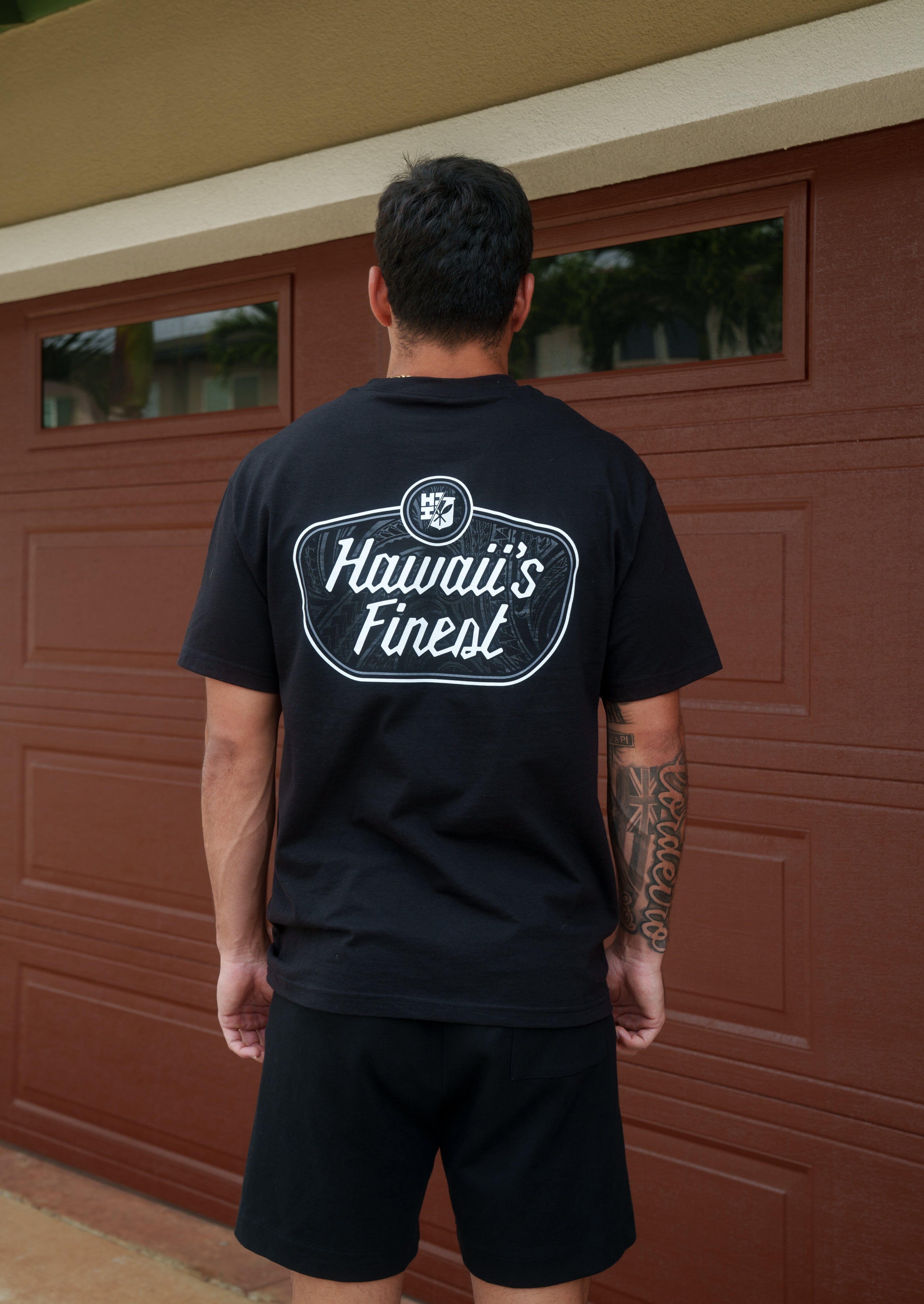 TRIBAL SIGN BW T-SHIRT Shirts Hawaii's Finest MEDIUM 