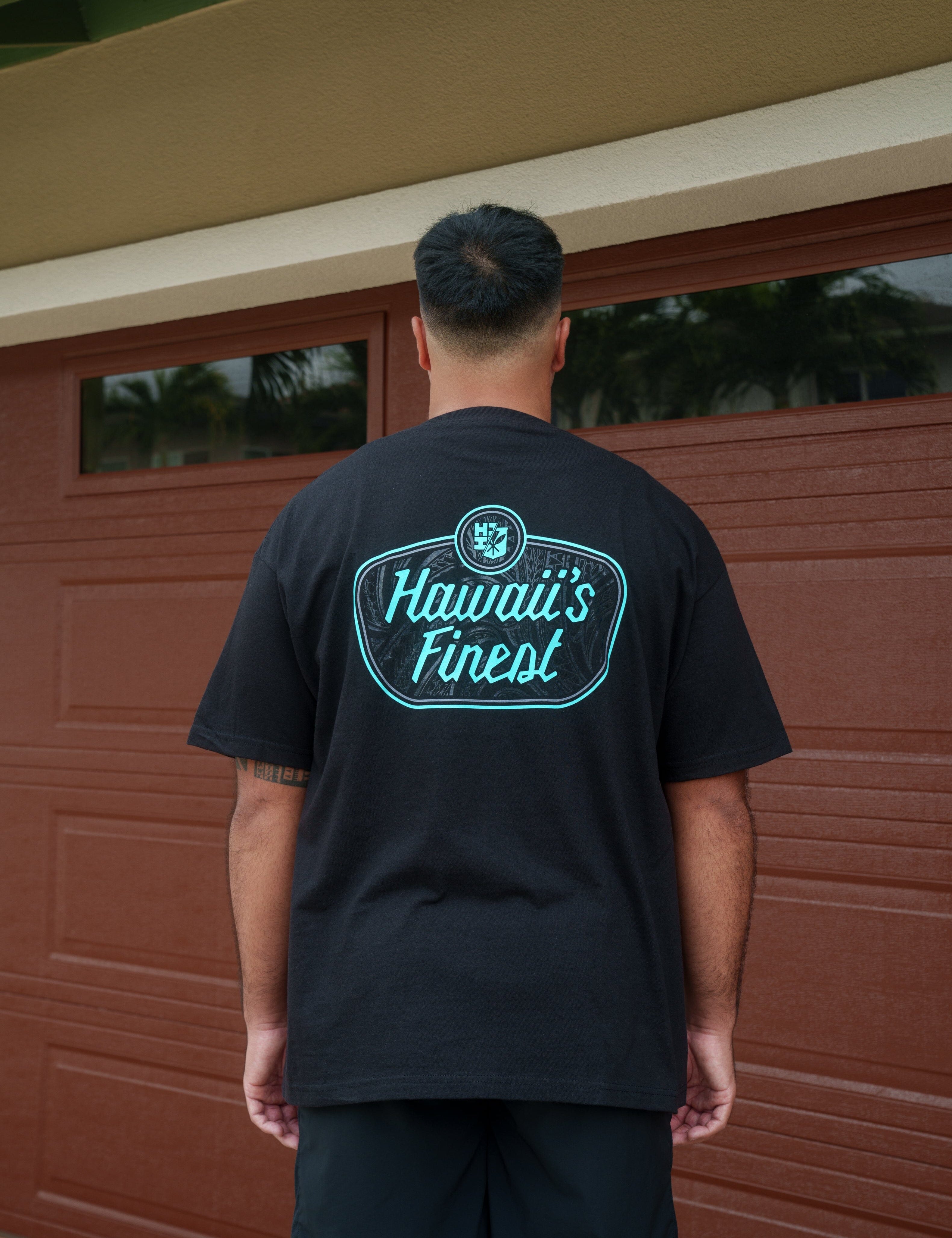 TRIBAL SIGN TEAL T-SHIRT Shirts Hawaii's Finest MEDIUM 