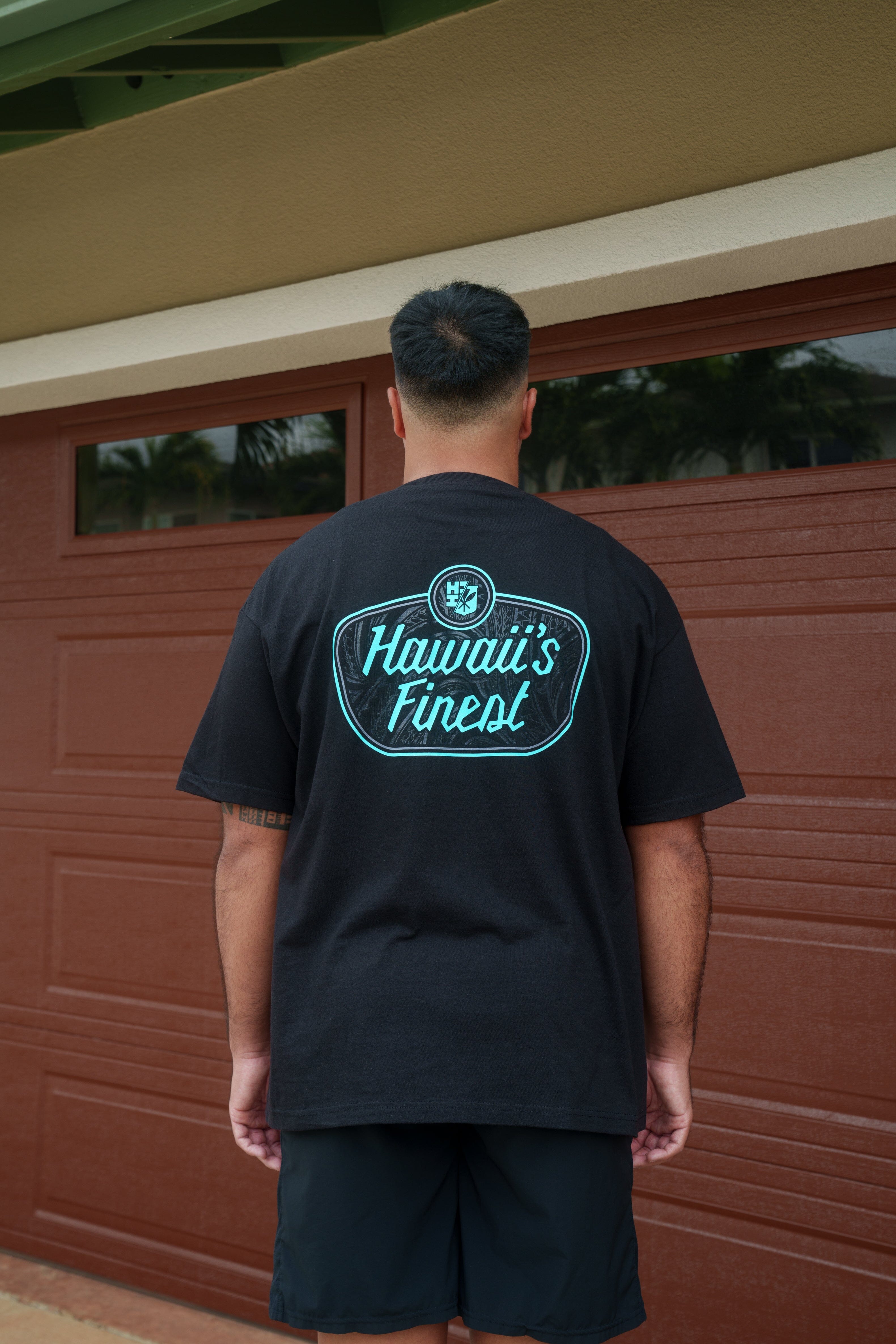 TRIBAL SIGN TEAL T-SHIRT Shirts Hawaii's Finest MEDIUM 