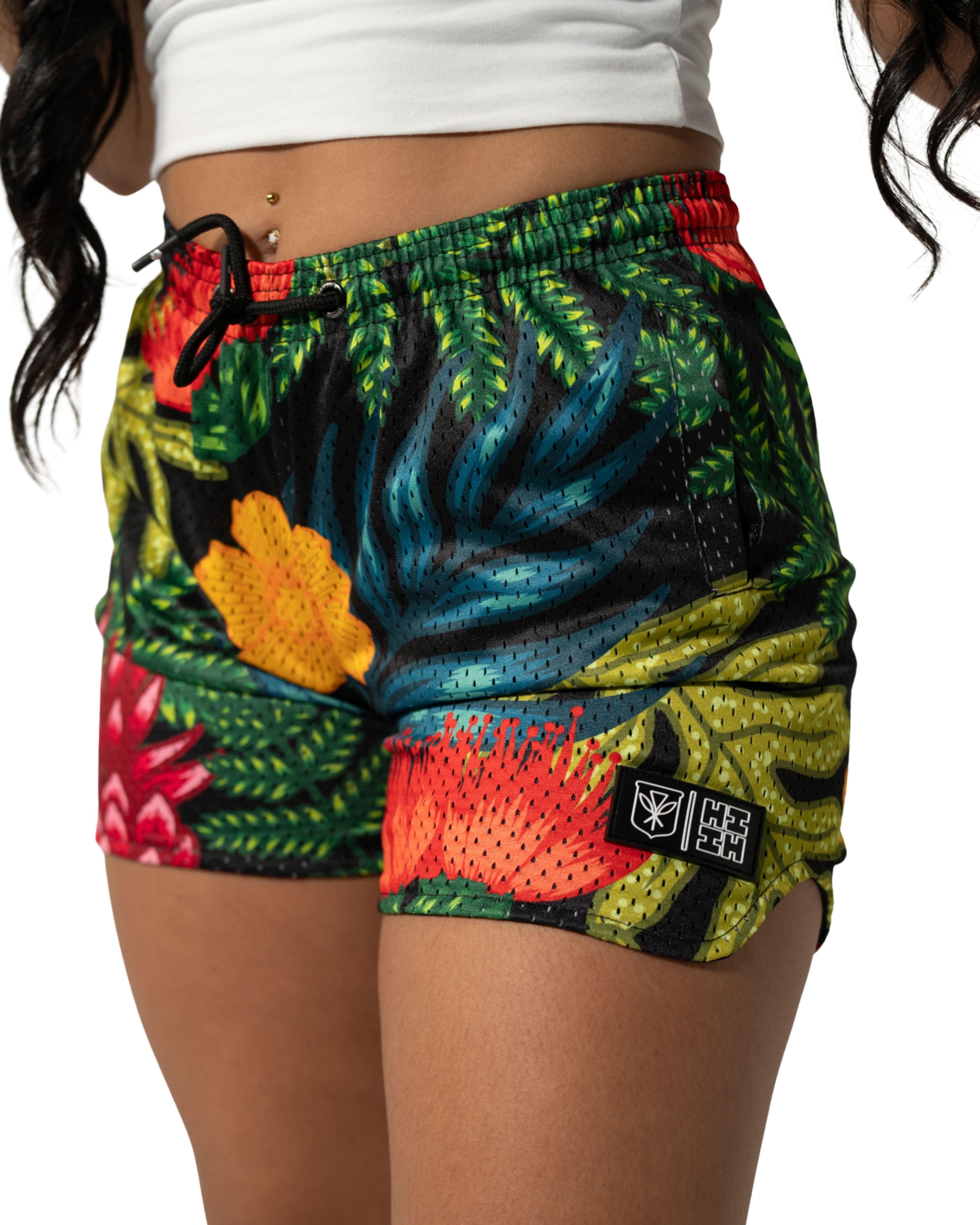 TROPICAL WOMEN'S MESH SHORTS Shorts Hawaii's Finest X-SMALL 