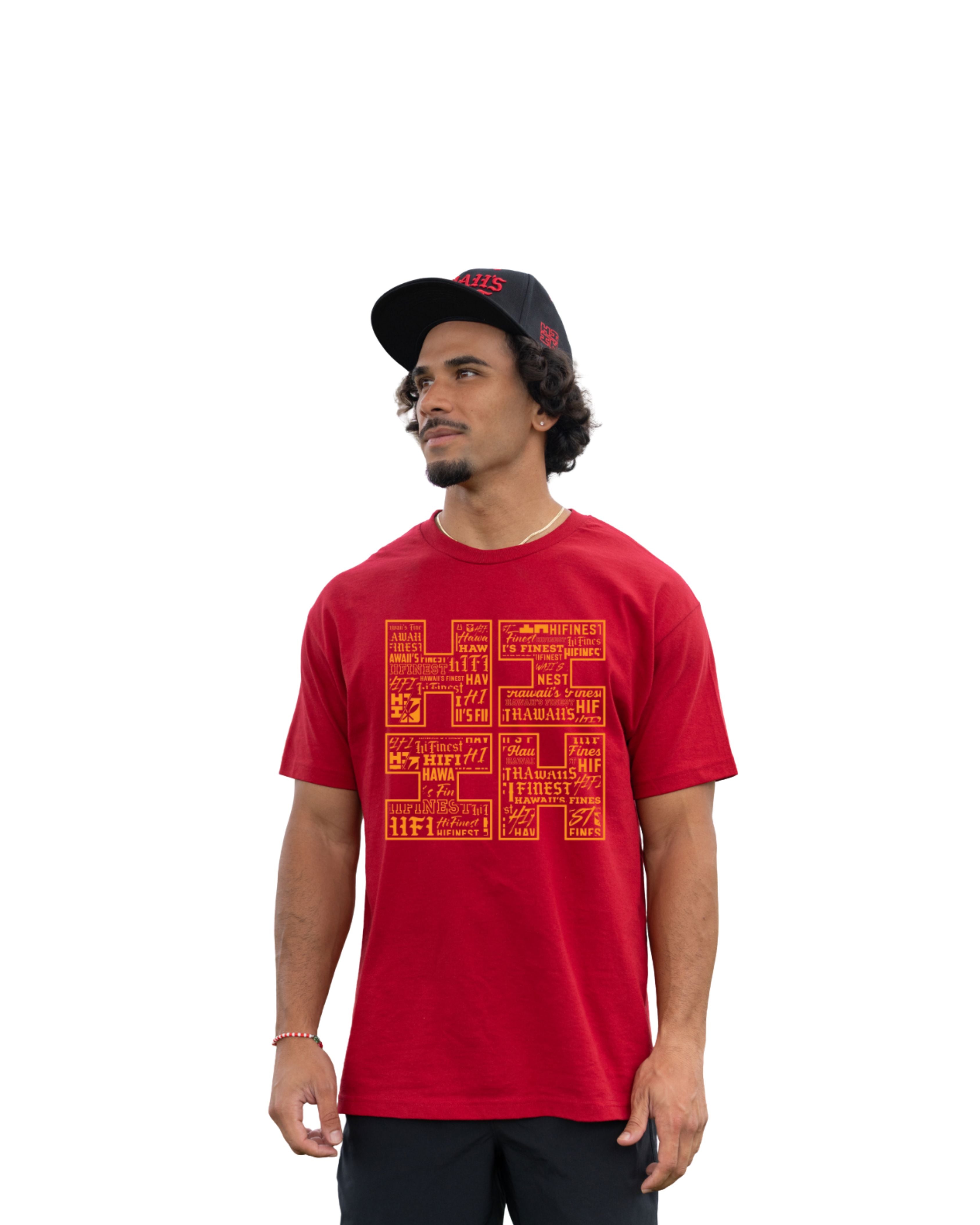 TYPE LOGO RED T-SHIRT Shirts Hawaii's Finest MEDIUM 