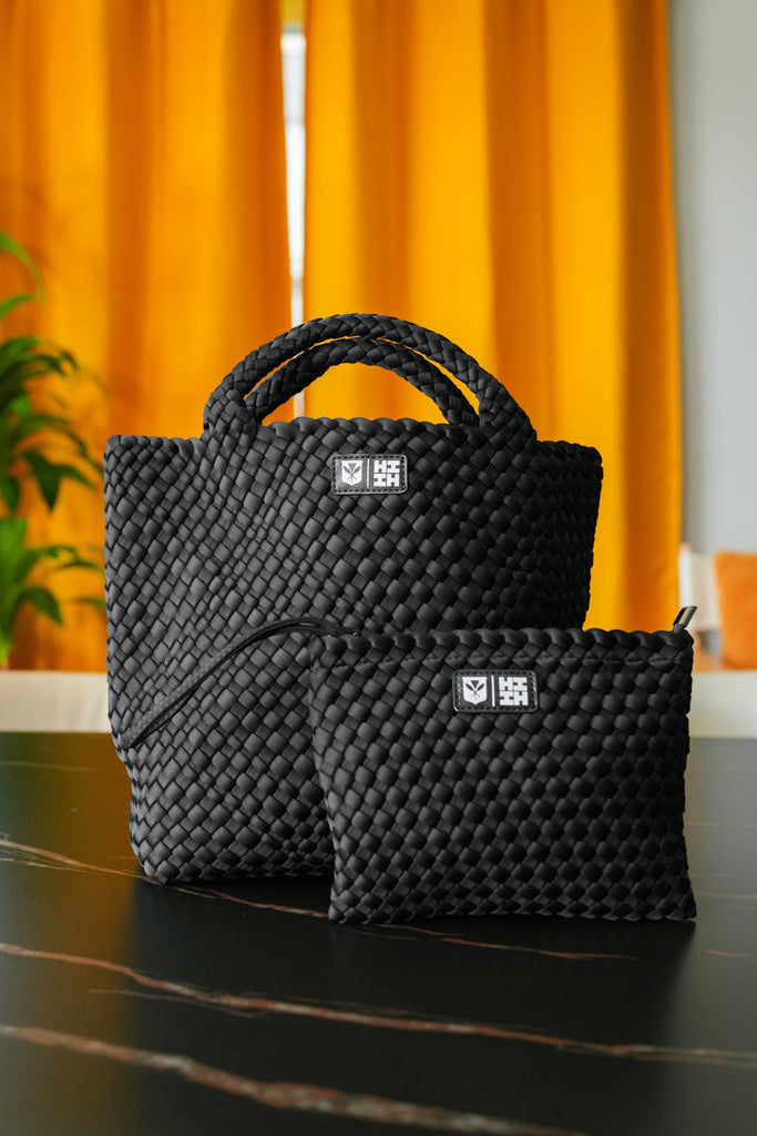 ULANA BLACK TOTE & POUCH SET Bags Hawaii's Finest 