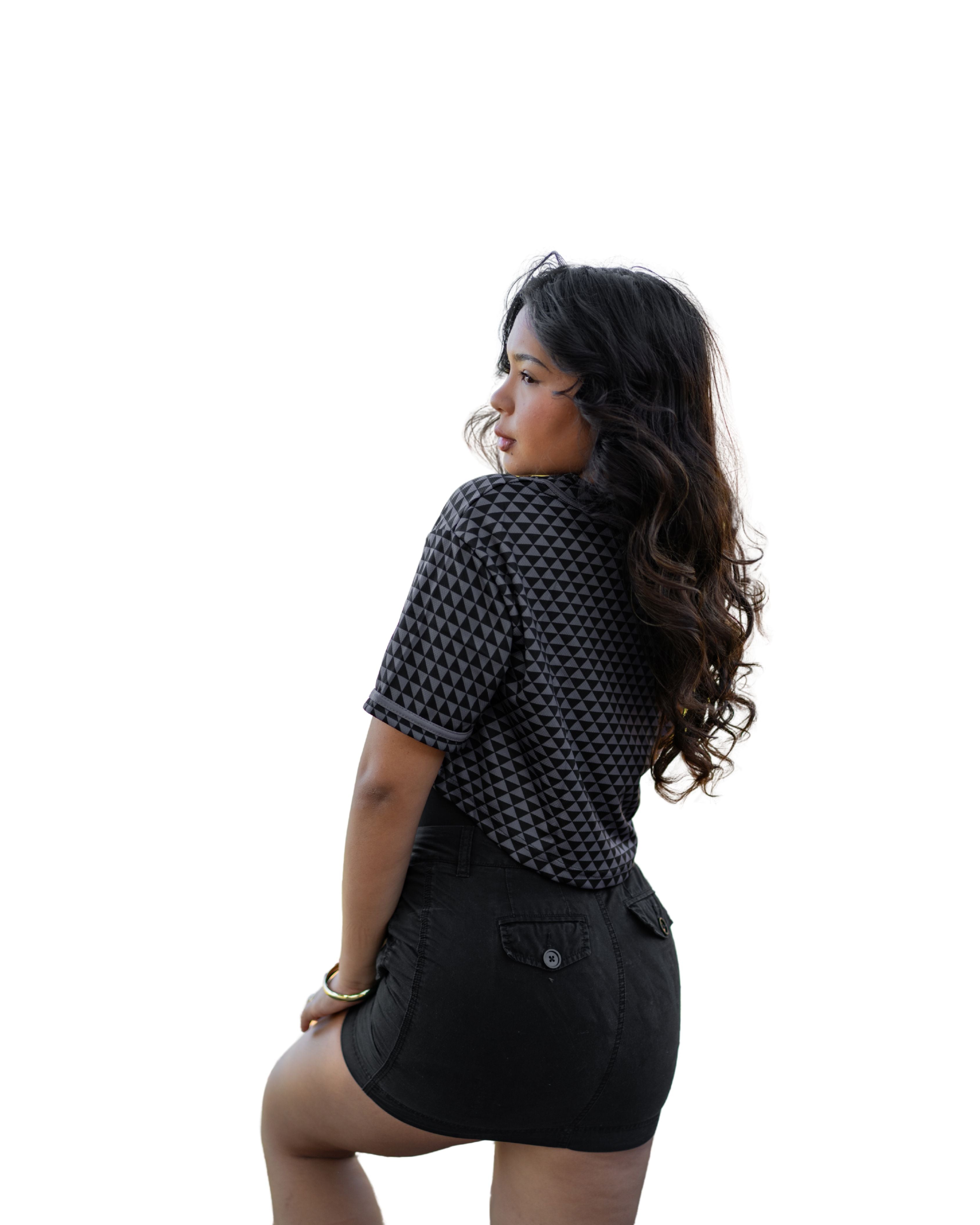 WARRIOR BLACK TRIANGLE WOMEN'S CROP BASEBALL JERSEY Hawaii's Finest 