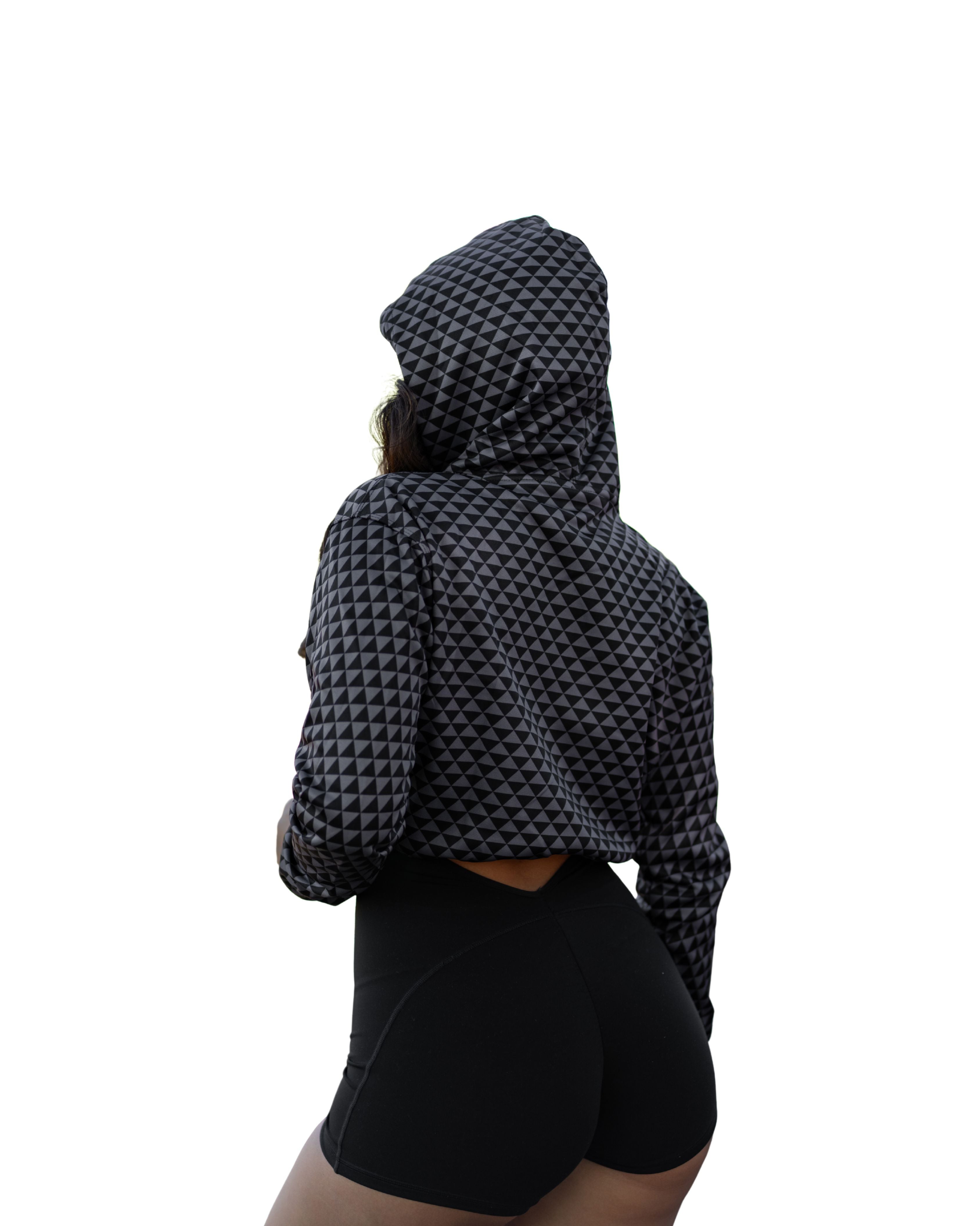 WARRIOR BLACK WOMEN'S CROP HOODIE Jackets Hawaii's Finest 