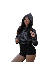 WARRIOR BLACK WOMEN'S CROP HOODIE