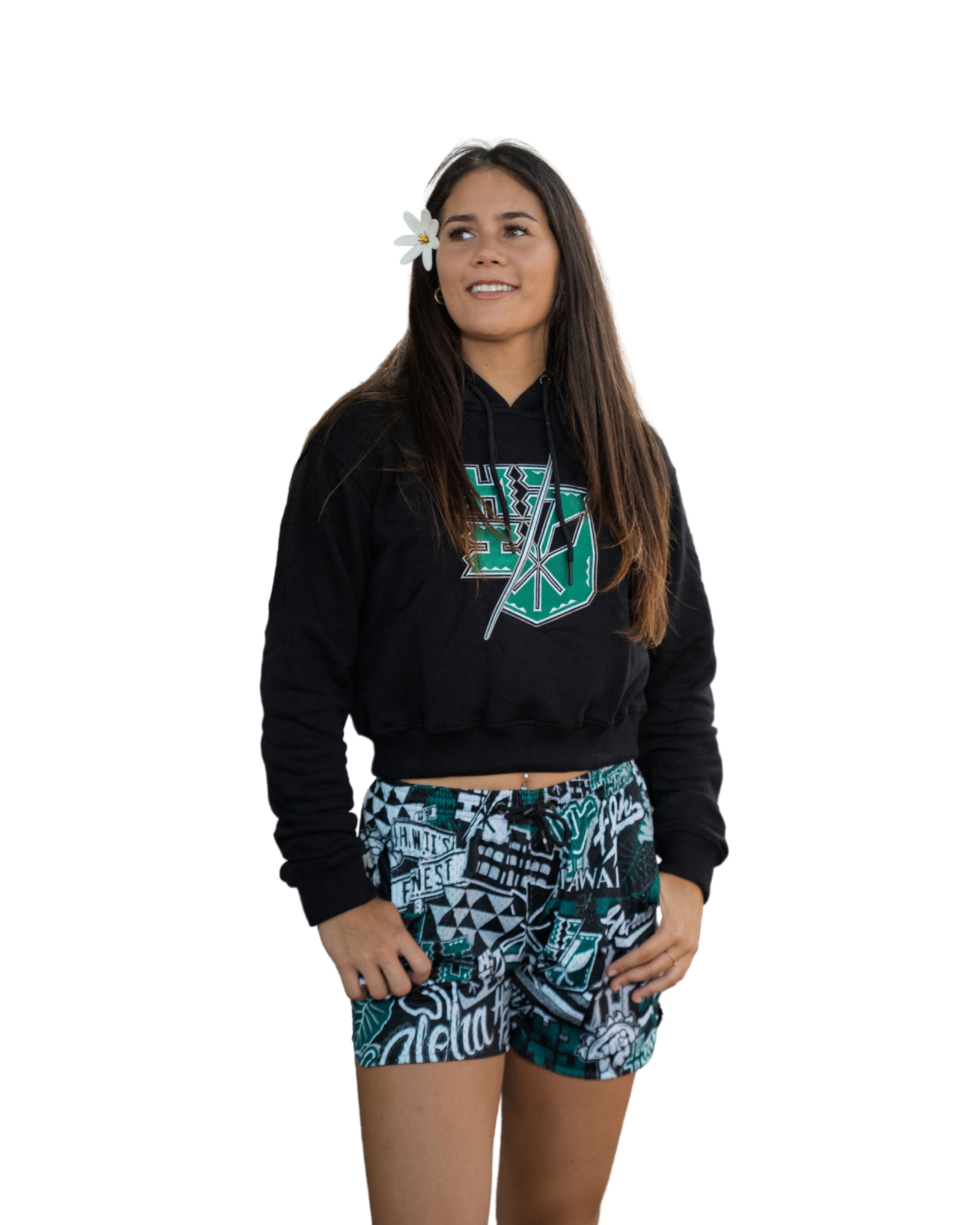 WARRIOR WOMEN'S CROP HOODIE Jacket Hawaii's Finest X-SMALL 