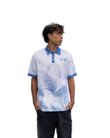 WHITE & BLUE PALMS GOLF SHIRT