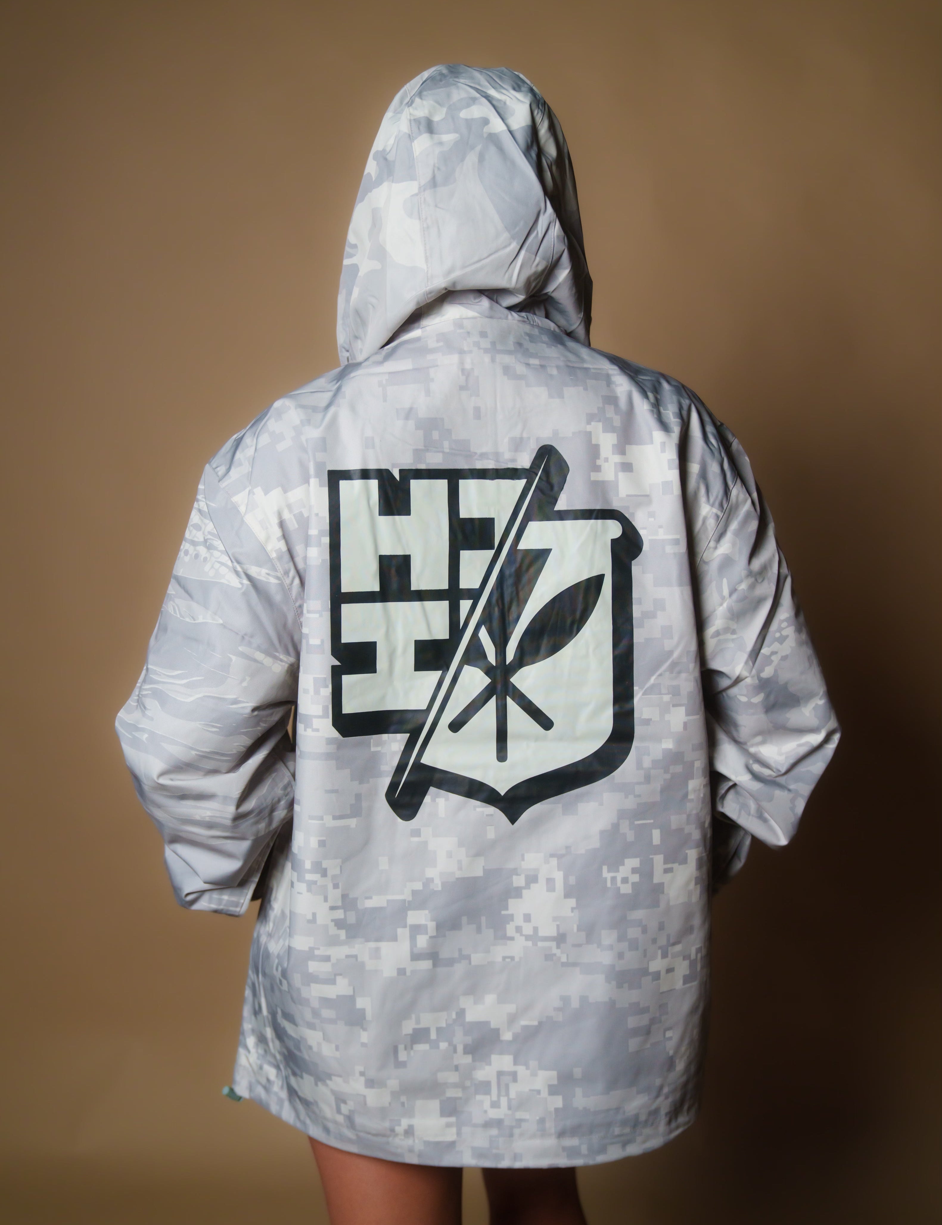 WHITE CAMO COLLAGE RAIN JACKET Jacket Hawaii's Finest 